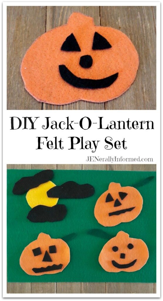 Make your own Jack-O-Lantern felt set for creative play! #kids #learning #halloweencrafts
