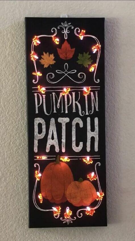 Light Up Fall Canvas Wall Art Sign from Chas' Crazy Creations.