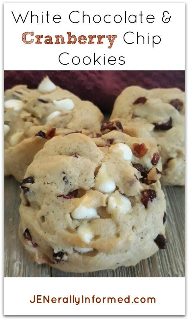 Try these perfect for Fall White Chocolate and Cranberry Chip Cookies! #cooking #baking #desserts