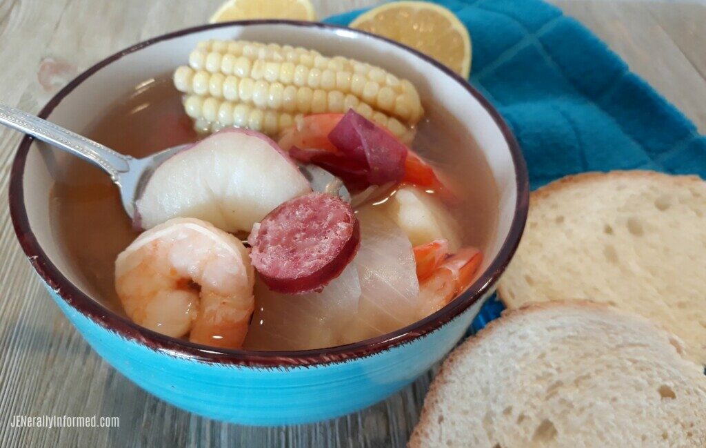 Get ready for cold weather with this delicious and easy to make shrimp boil soup! #cooking #soup #easyrecipes
