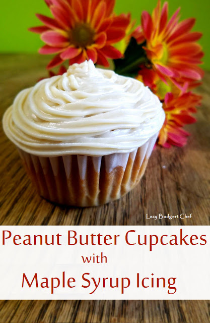  Peanut Butter Cupcakes with Maple Syrup Icing Recipe from Lazy Budget Chef