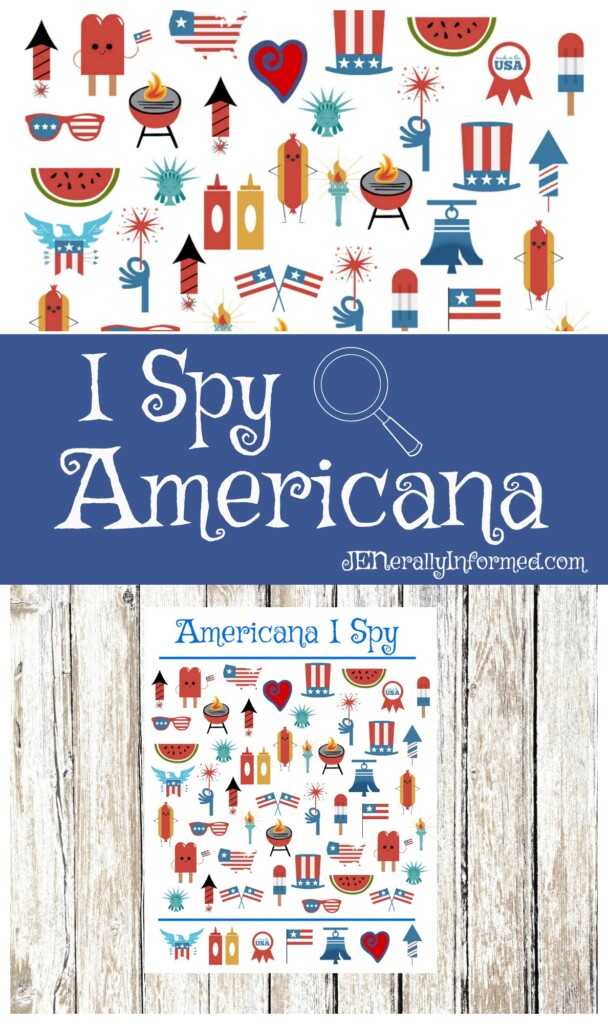 Print this adorable Americana #ISpy for your #4thofjuly celebrations! #printables