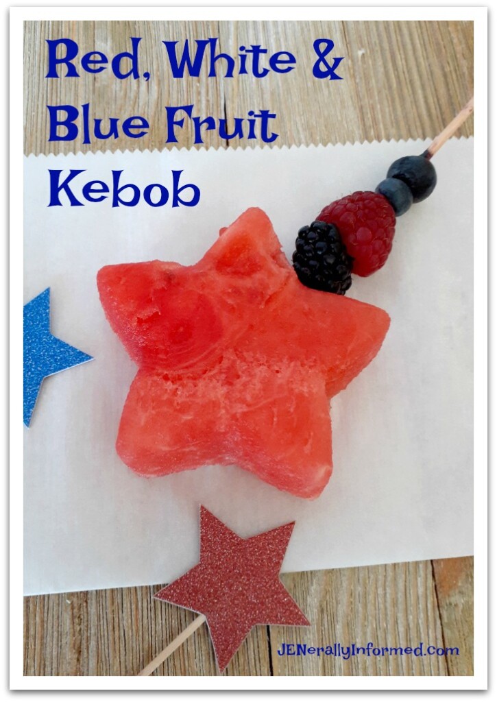 Celebrating the 4th of July in your very own backyard? How about whipping up these easy to make red, white and blue fruit kebobs?!