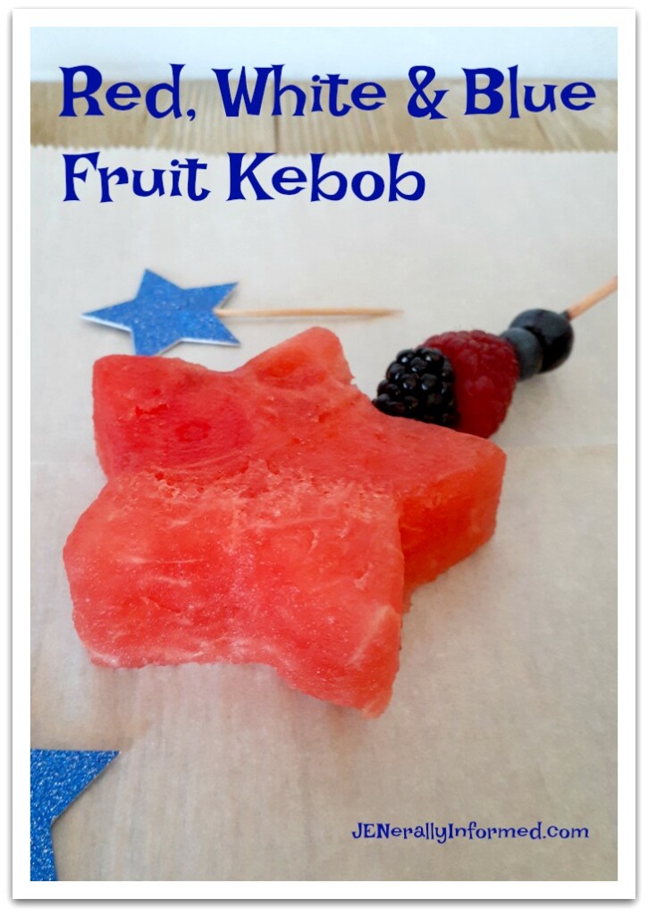 Celebrating the 4th of July in your very own backyard? How about whipping up these easy to make red, white and blue fruit kebobs?!