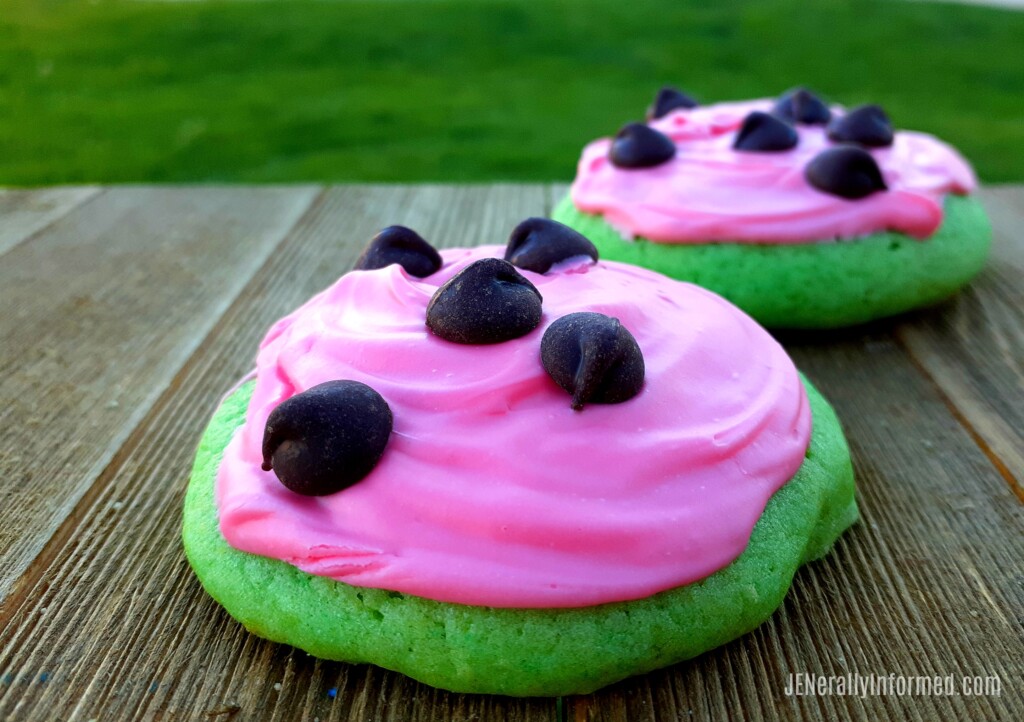 Easy to make watermelon sugar cookies! The sugar cookie dough recipe is the secret for making these delicious summer inspired treats.