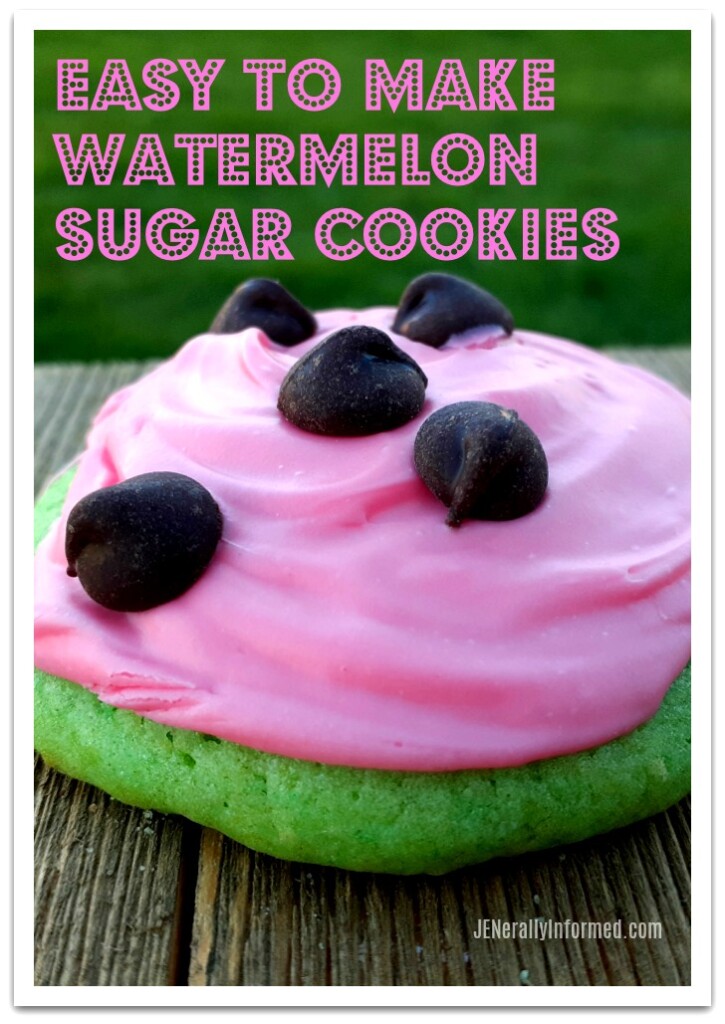 Easy to make watermelon sugar cookies! The sugar cookie dough recipe is the secret for making these delicious summer inspired treats.