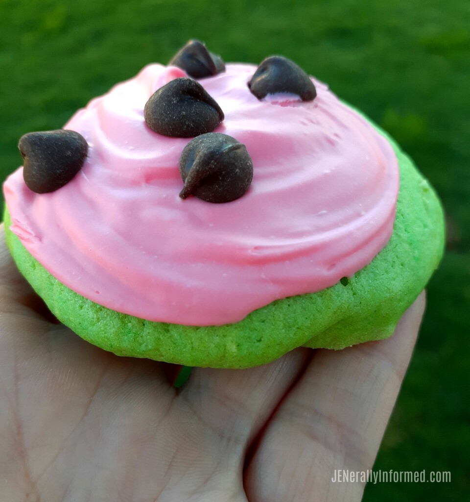 Easy to make watermelon sugar cookies! The sugar cookie dough recipe is the secret for making these delicious summer inspired treats.