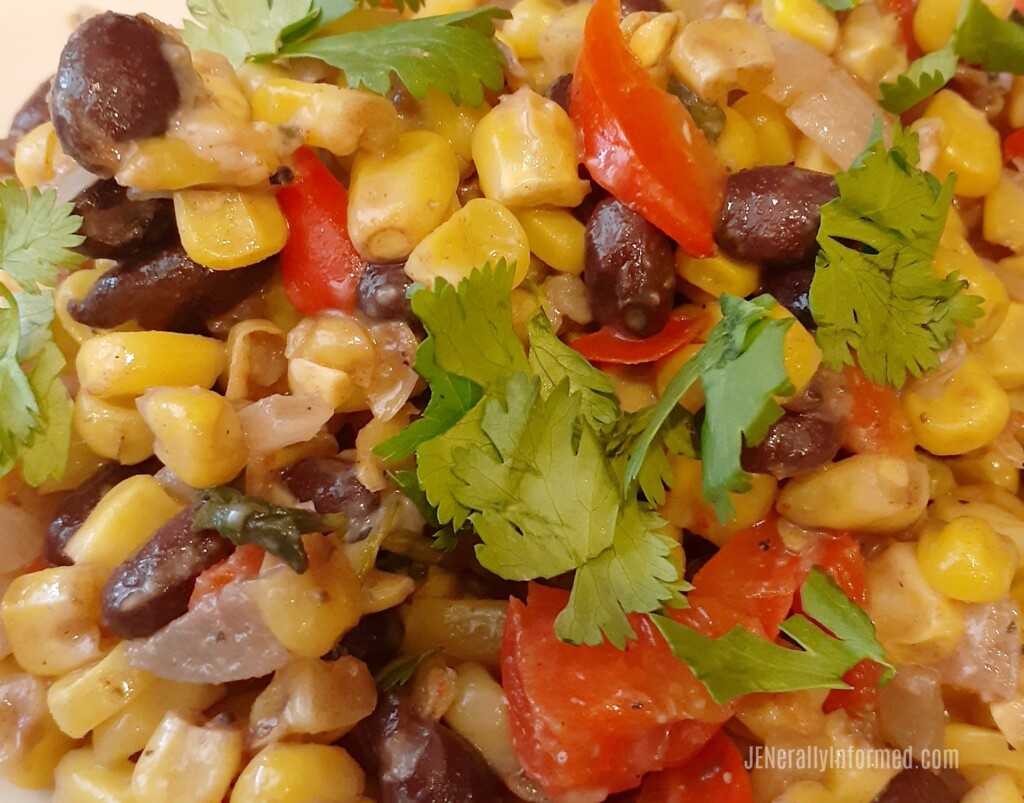 Easy to make summer succotash with a Mexican inspired flair! #summercooking #sidesishes #mexicaninspiredishes