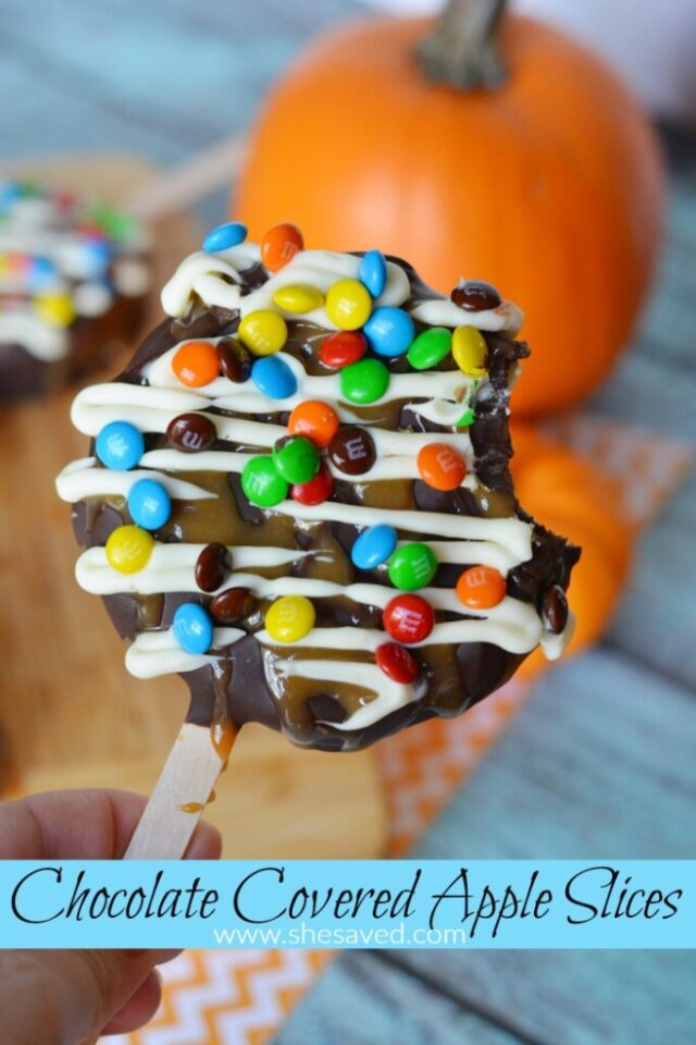Chocolate Covered Apple Slices from She Saved.