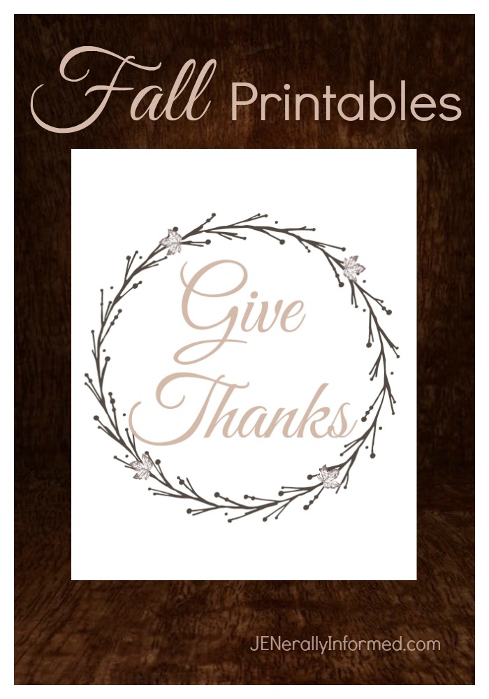 Decorate your space with these free and adorable Give Thanks and Hello Fall printables!