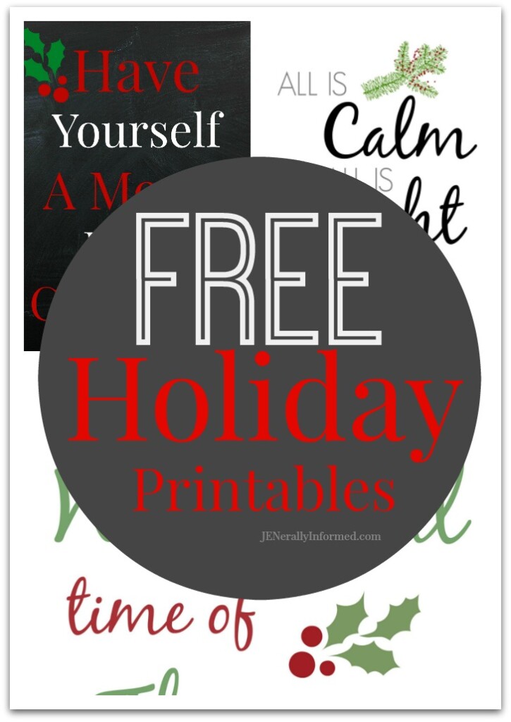 Grab one or all of these 3 free and adorable Holiday printables! Perfect for Holiday decorating or gifting!