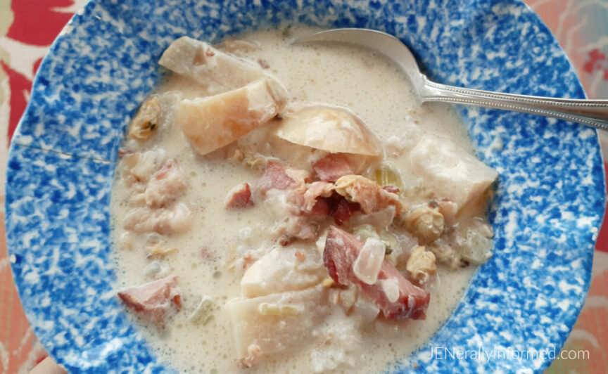 The most amazing #KETO Clam Chowder recipe is just one click away! #cooking #recipes