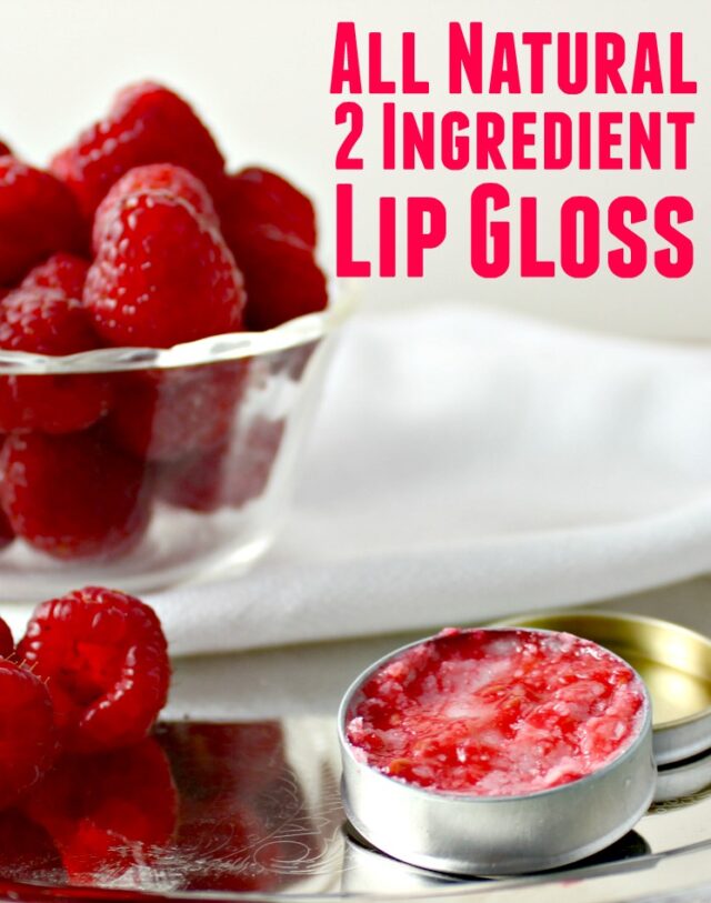 How to Make a Simple Natural Two Ingredient Lip Gloss from Socialites Closet.