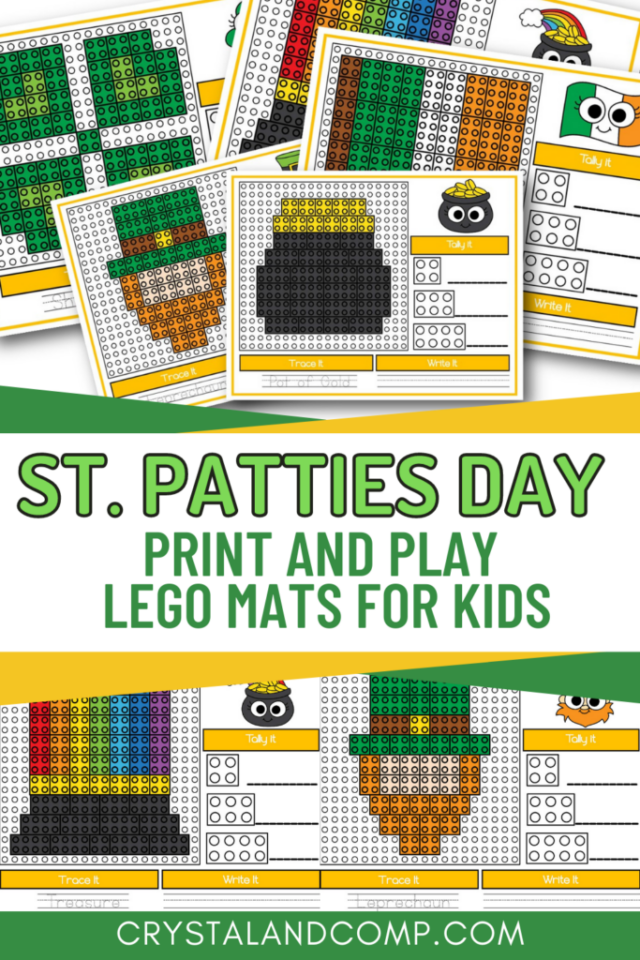 St. Patricks Day Printable Lego Builds from Crystal & Co.