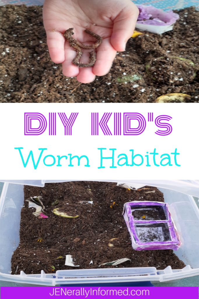 Create your own DIY earthworm habitat and teach your kiddo about environmental responsibility, science, food production, and animal care!