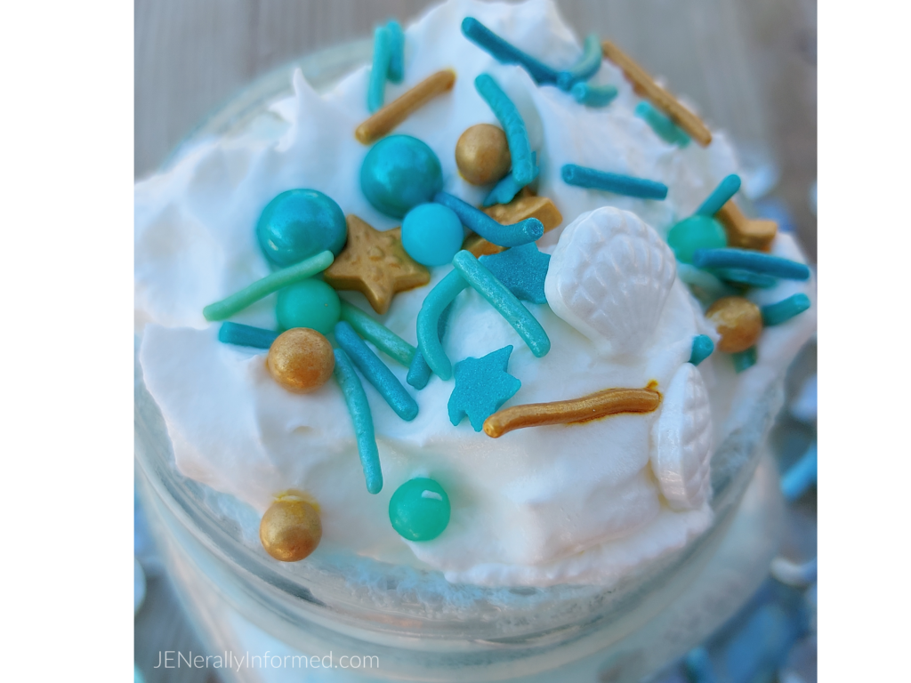 Cool off this summer with a delicious and easy to make-at-home #mermaid float! #desserts #drinks #kidrecipes