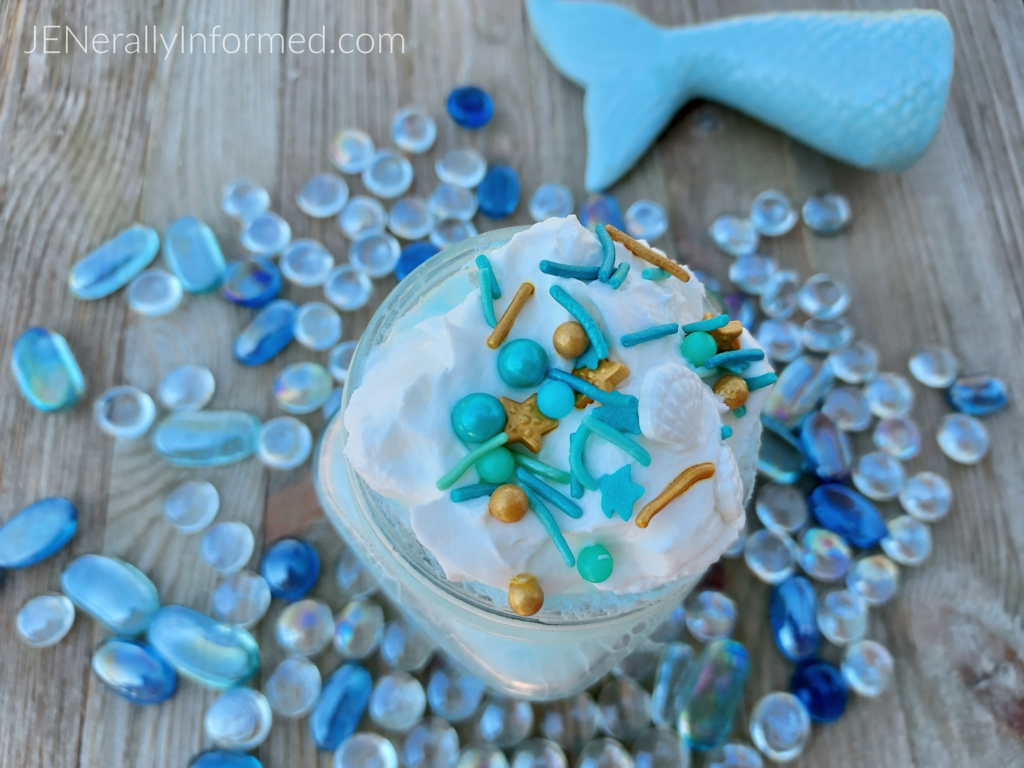 Cool off this summer with a delicious and easy to make-at-home #mermaid float! #desserts #drinks #kidrecipes