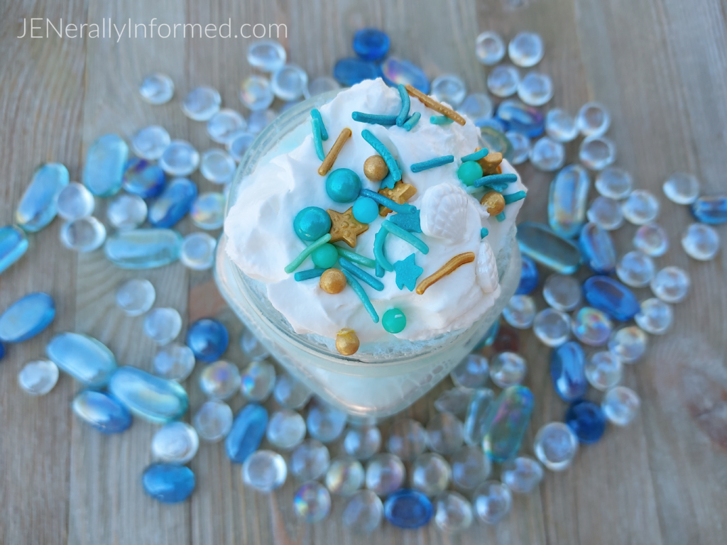 Cool off this summer with a delicious and easy to make-at-home #mermaid float! #desserts #drinks #kidrecipes