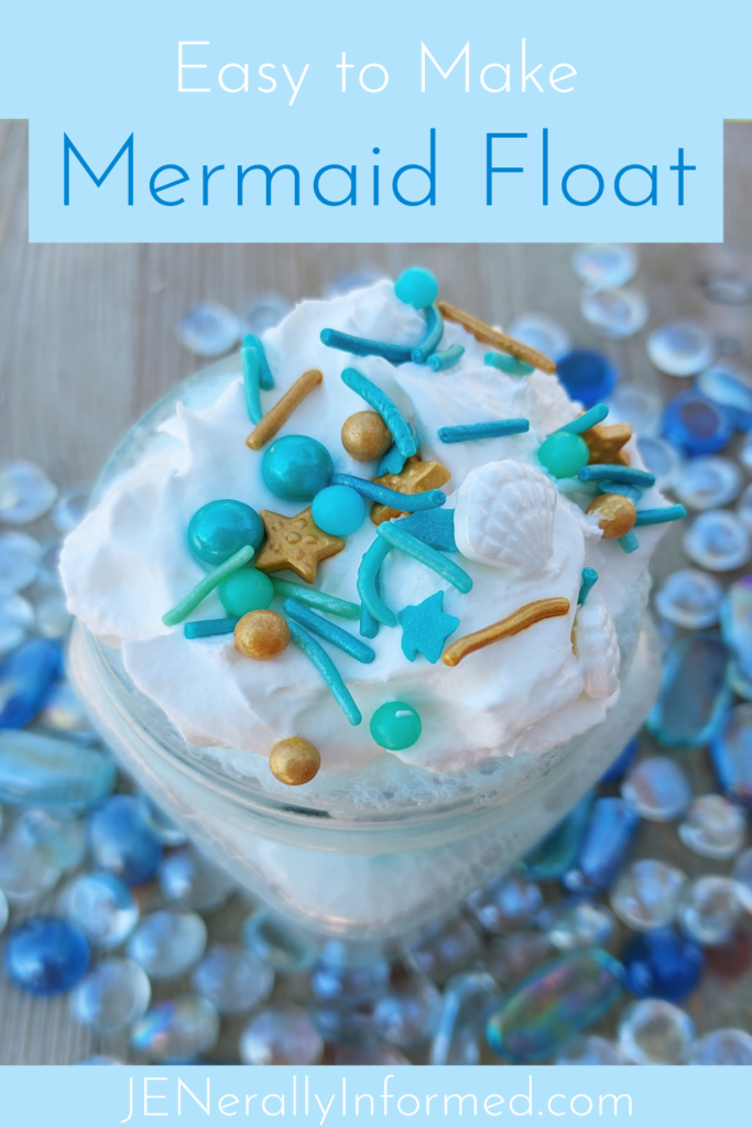 Cool off this summer with a delicious and easy to make-at-home #mermaid float! #desserts #drinks #kidrecipes