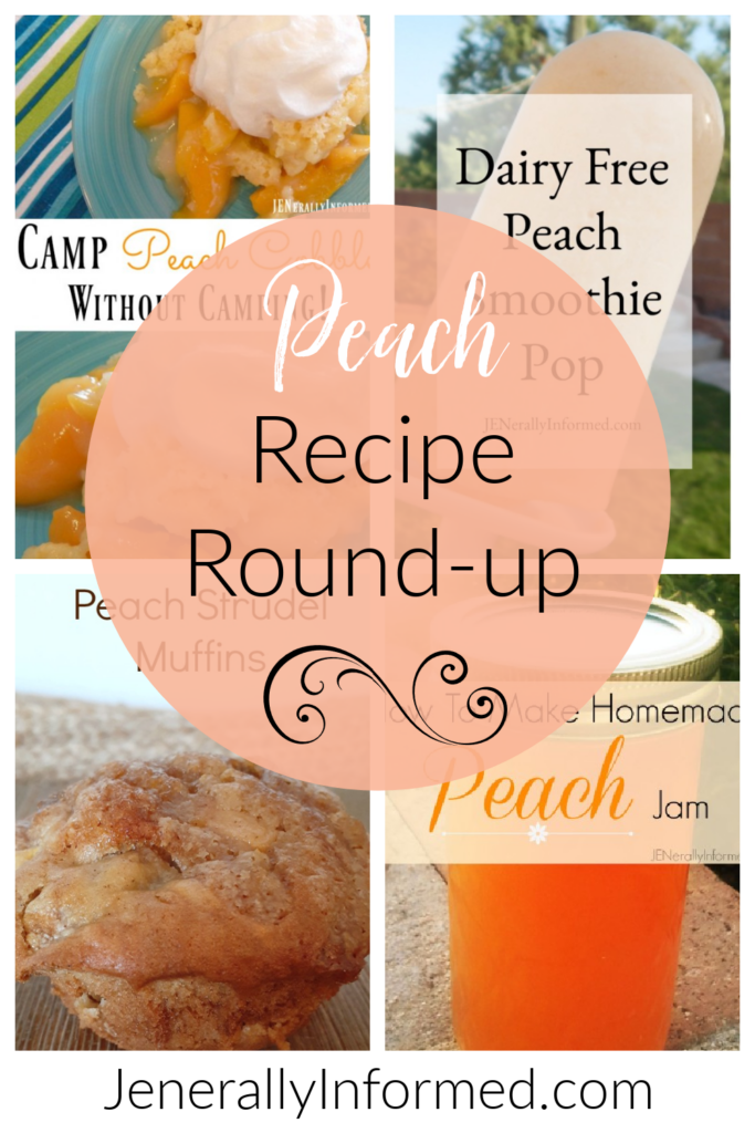 It's peach season! Here are 4 deliciously easy recipes using those golden, ripe peaches in jam, as a smoothie pop, and in strudel and cobbler! 