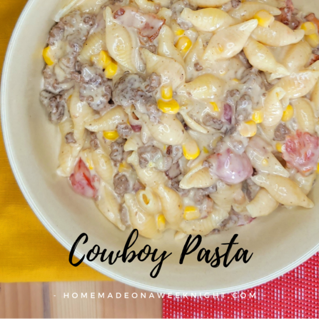 Cowboy Pasta from Homemade on a Weekend.