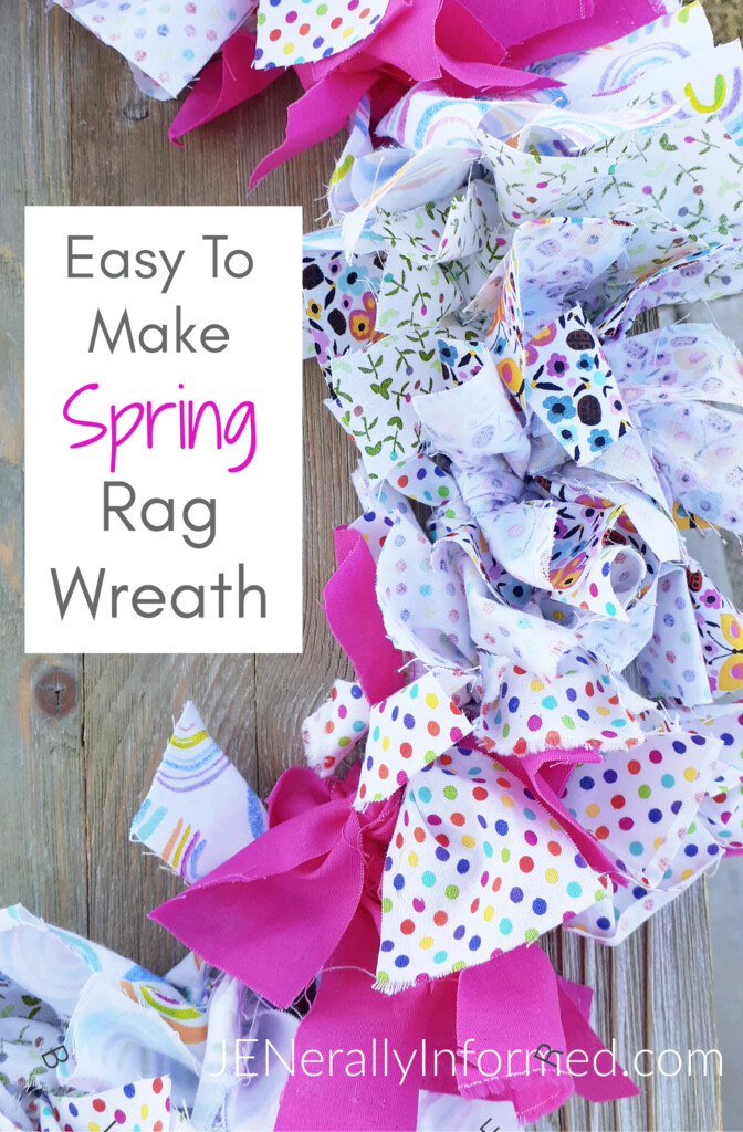 Here’s how to make a super easy and cute Spring Rag Wreath for less than $10 dollars! #crafting #DIY #homedecorations