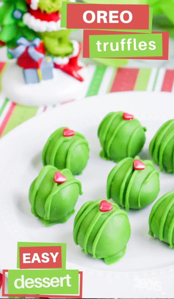Grinch OREO Cookie Balls from 3 Boys and a Dog.