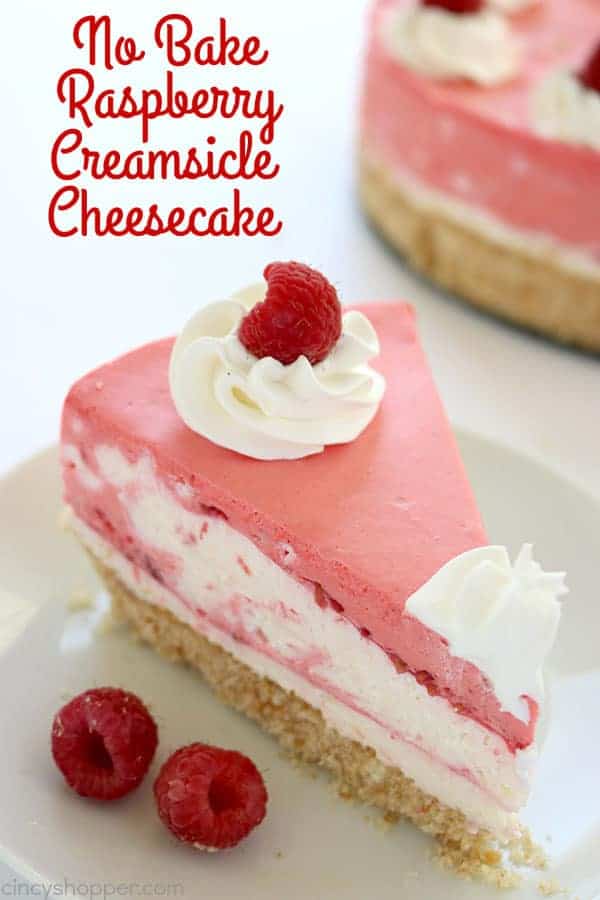 No-Bake Raspberry Creamsicle Cheesecake from Cincy Shopper.