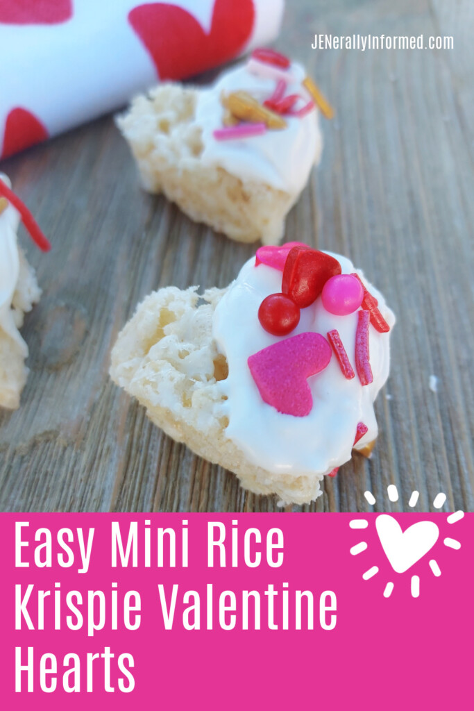 Here's how to make your own Mini Rice Krispie Valentine Hearts in less than 10 minutes! #valentinesrecipes #easy recipes #desserts