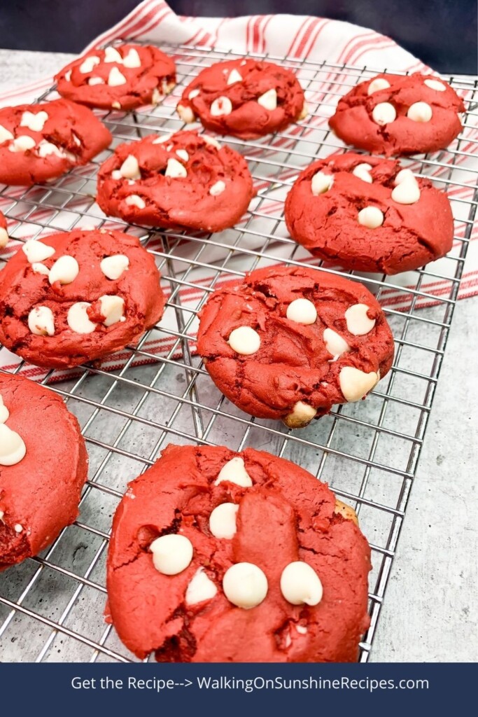 Red Velvet Cake Mix Cookies from Walking on Sunshine Recipes.