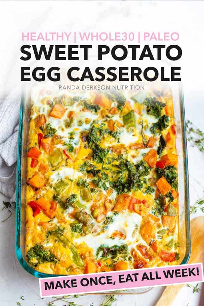 Healthy Egg Casserole with Veggies and Sweet Potatoes from Randa Nutrition.