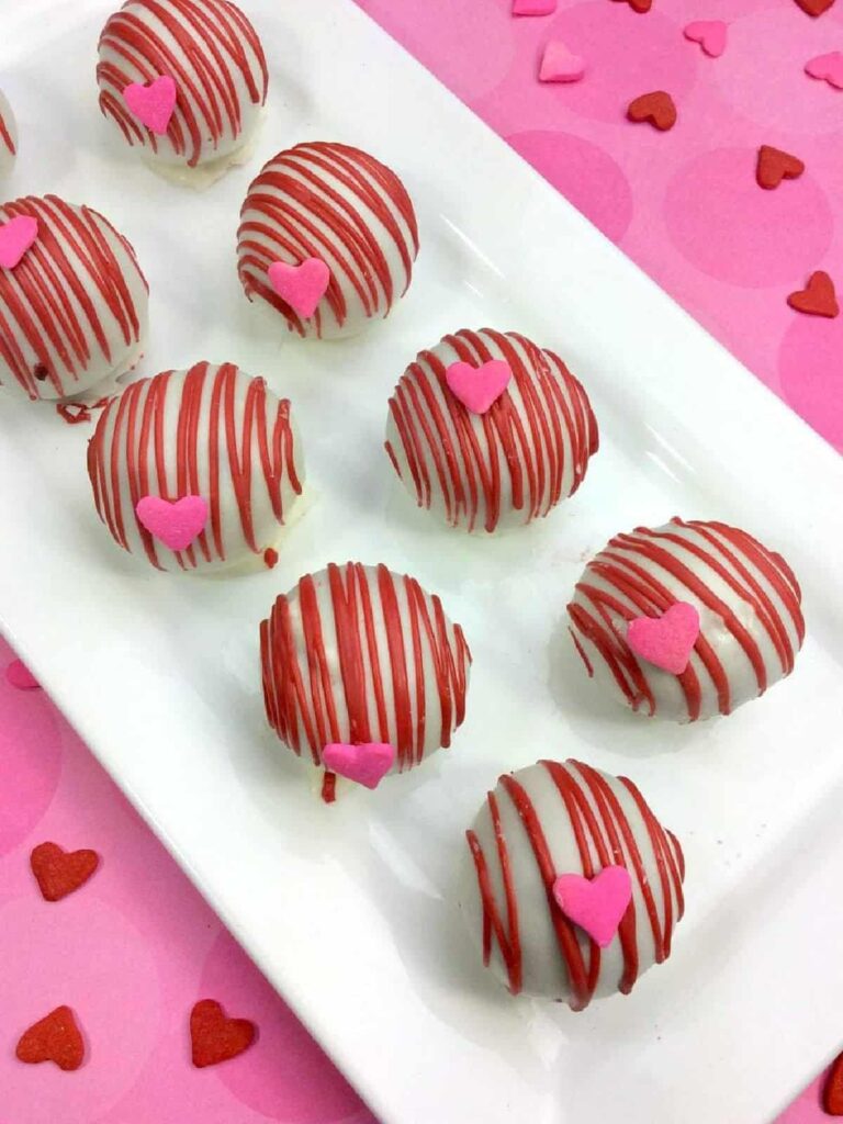Red Velvet Cake Balls Recipe Boozy Dessert from Food, Fun, and Faraway Places.