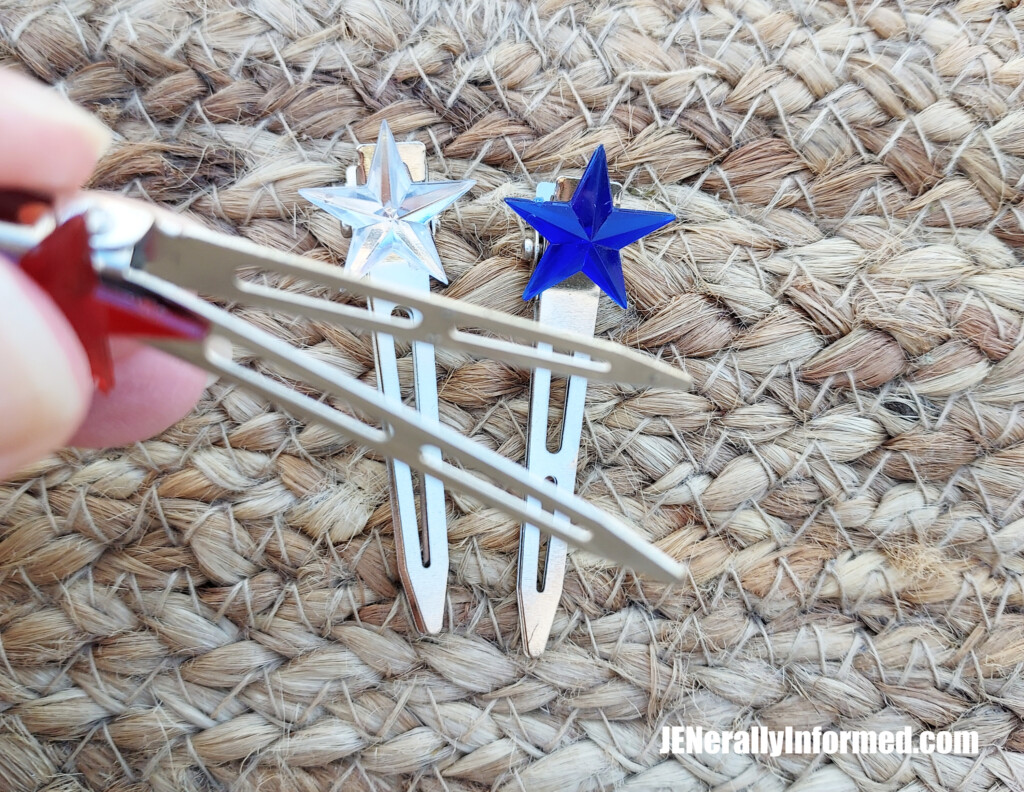 Get ready for Memorial Day! Learn how to make your own red, white, and blue sparkly hair barrettes!