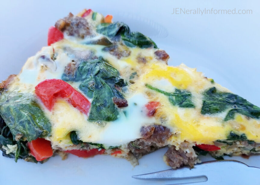 #KETO breakfast idea! Try this delicious frittata that takes only a few minutes to make and can even be made ahead!