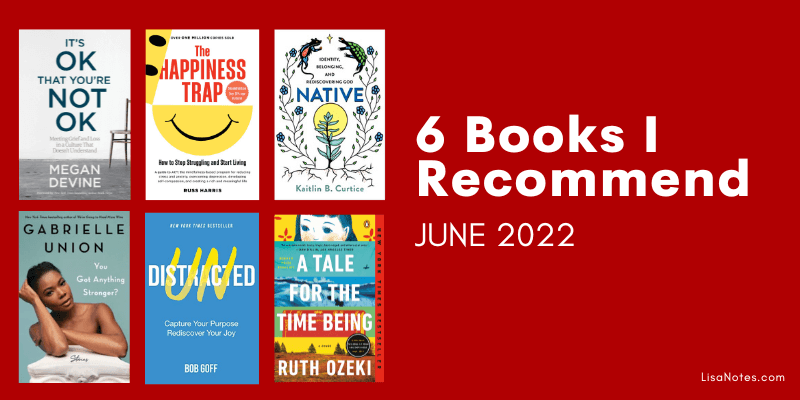 6 Books I Recommend—June 2022 from Lisa Notes.