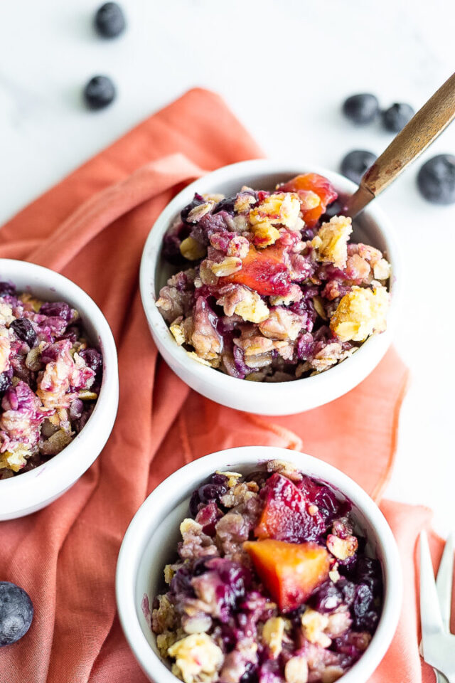 Blueberry Peach Crisp by The Wooden Spoon Effect.