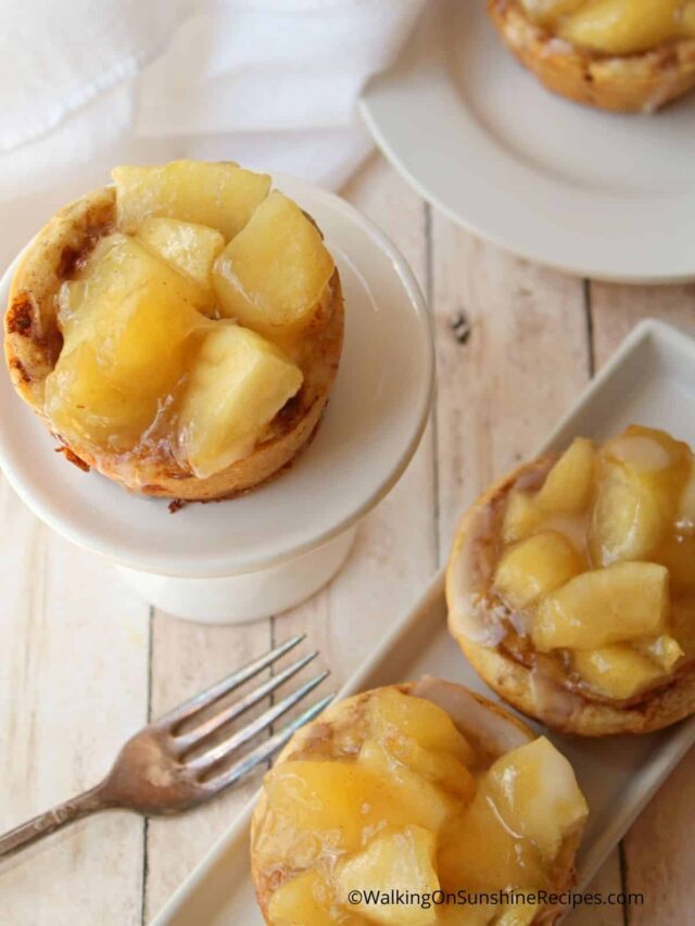 Pilsbury Cinnamon Rolls with Apples from Walking on Sunshine Recipes.