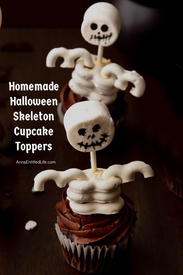 Homemade Halloween Skeleton Cupcake Toppers by Ann’s Entitled Life 