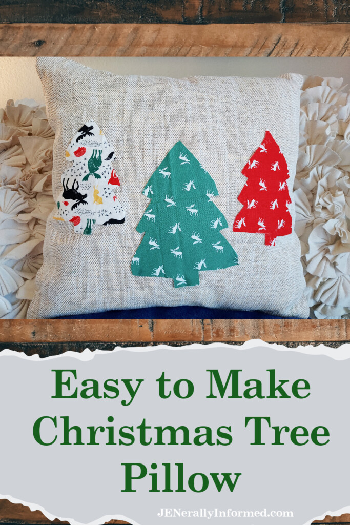 Learn how to easily make your own Christmas tree holiday pillow in less than 30 minutes! #holidaydecorating #diydecor #Christmas