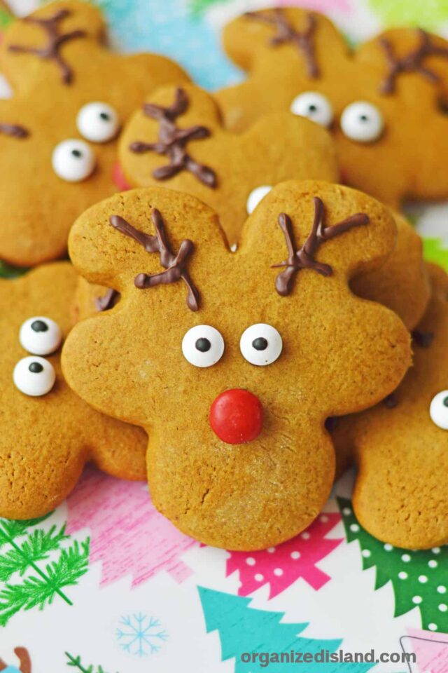 Gingerbread Reindeer Cookies from Organized Island.