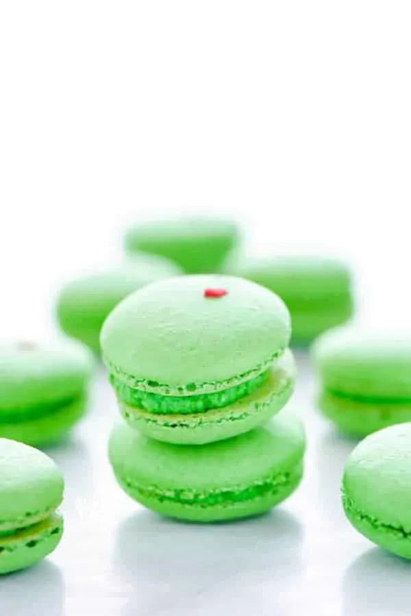 Grinch Heart Macarons from What the Fork Blog.