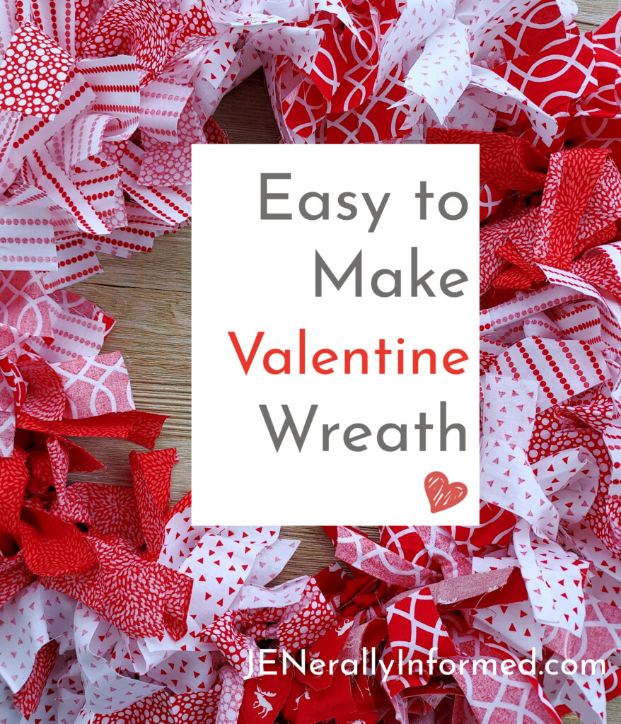 Here’s how to make a super easy and cute Valentine Rag Wreath for less than $20 dollars! #crafting #DIY #homedecorations