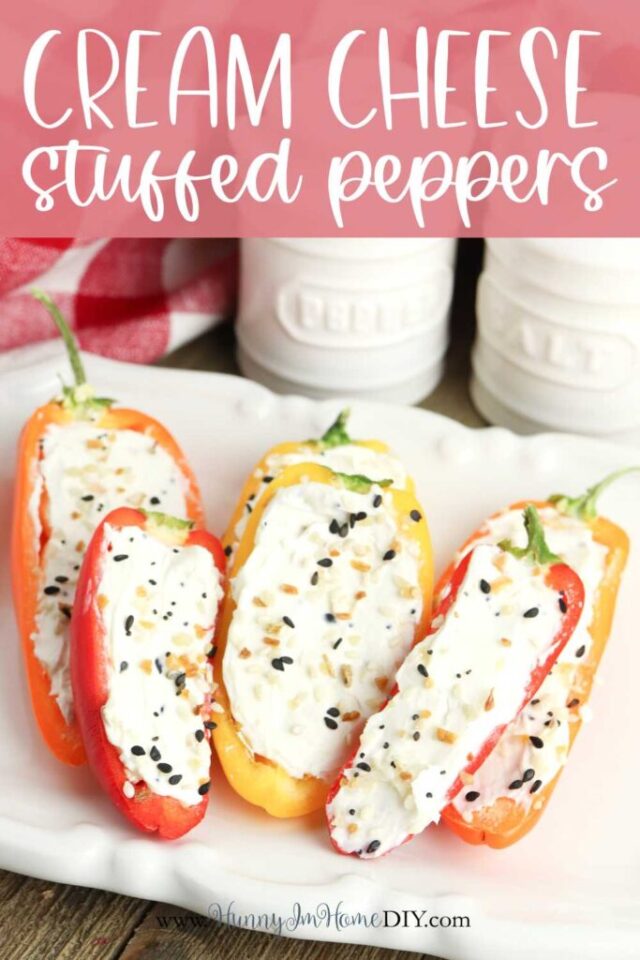 Cold Stuffed Mini Peppers with Cream Cheese by Hunny I’m Home DIY.