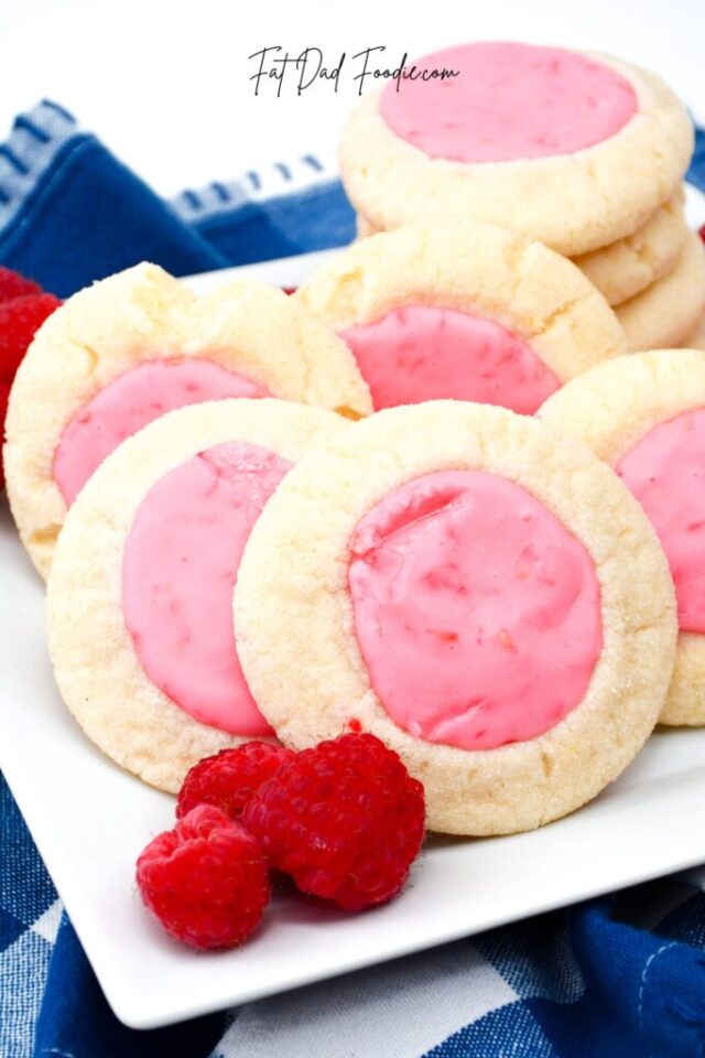 Raspberry Thumbprint Cookie Recipe from Fat Dad Foodie.