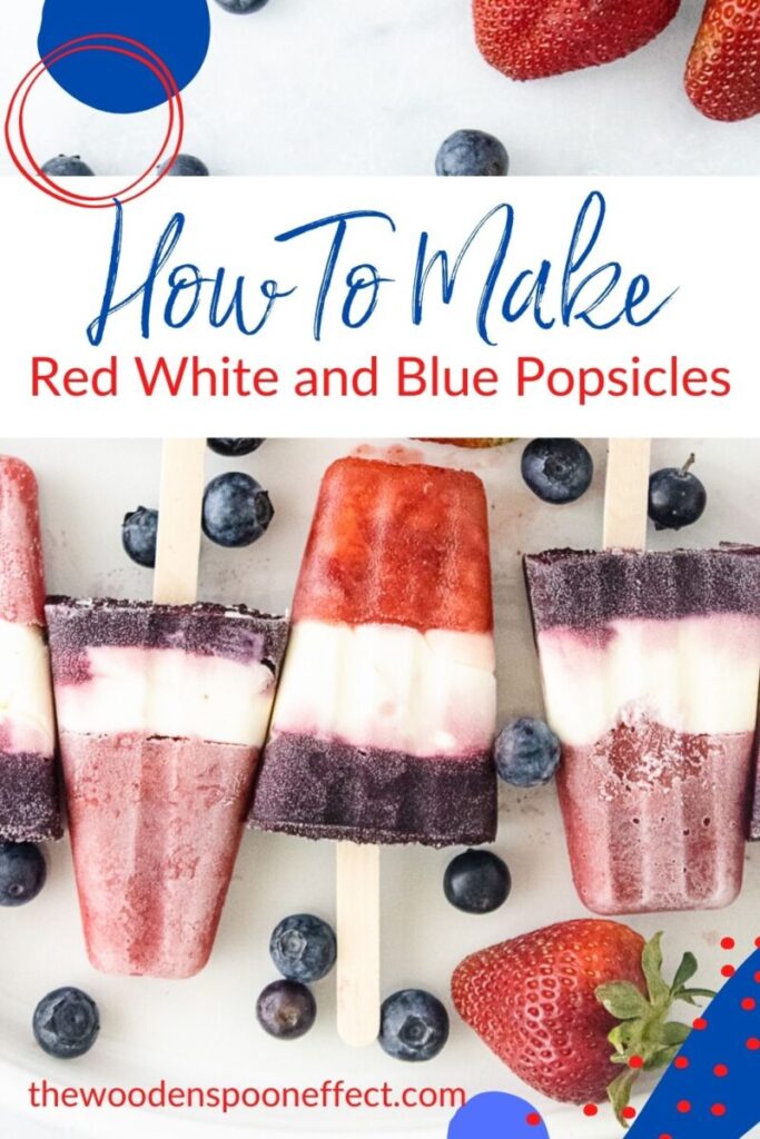 How to Make Red, White and Blue Popsicles by The Wooden Spoon Effect.