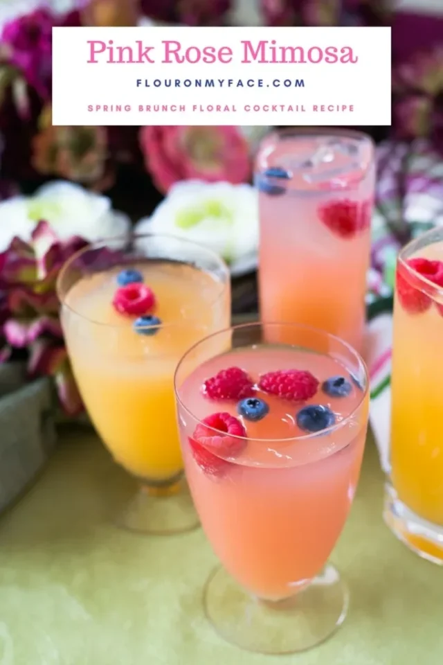 Pink Rose Mimosa Recipe by Flour on My Face.