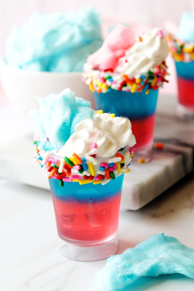 Cotton Candy Jello Shots from The Wooden Spoon Effect