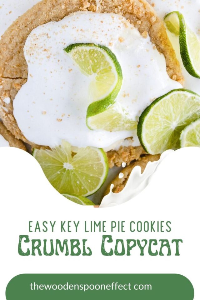 Easy Key Lime Pie Cookies (Crumbl Copycat) from The Wooden Spoon Effect.