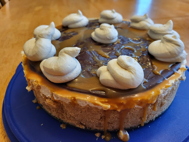 Chocolate & Caramel No-Bake Cheesecake from Slices of Life.