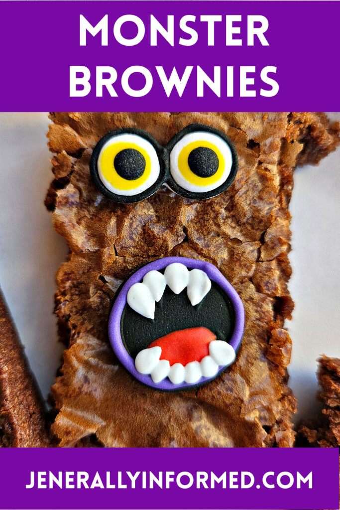 Learn how to make the easiest monster brownies ever! #Halloween #Halloweendesserts #holidaybaking #bakingwithkids